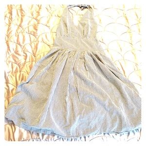 Merona seersucker dress midi halter